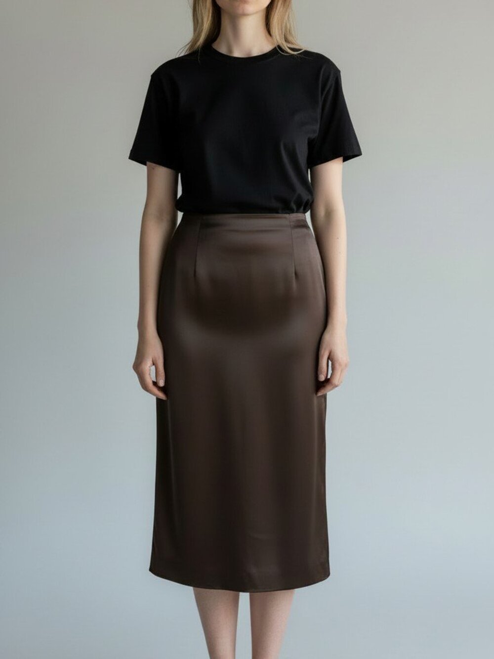 Barneys New York Wool Pencil Skirt Vintage Dark Brown Sze 12